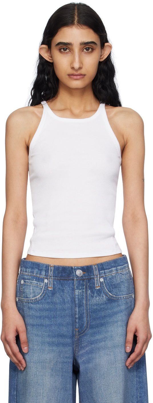 Tankkitoppi rag & bone Essential Rib String Tank Top Valkoinen | WCC24PT020CA20