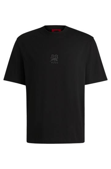 T-paita BOSS HUGO x RB Cotton-Jersey T-Shirt with Stealth Logo Musta | 50542766