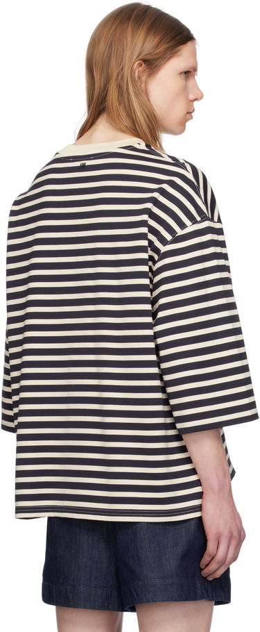 T-paita AMI AMI Paris Loose Fit Striped T-Shirt Musta | UTS056.JE0121, 2