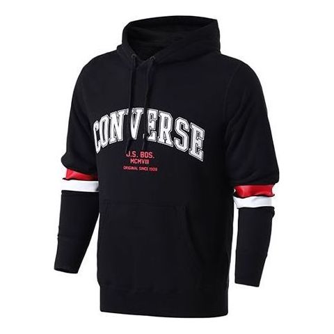 Huppari Converse Collegiate Text Pullover Hoodie Musta | 10017352-A01