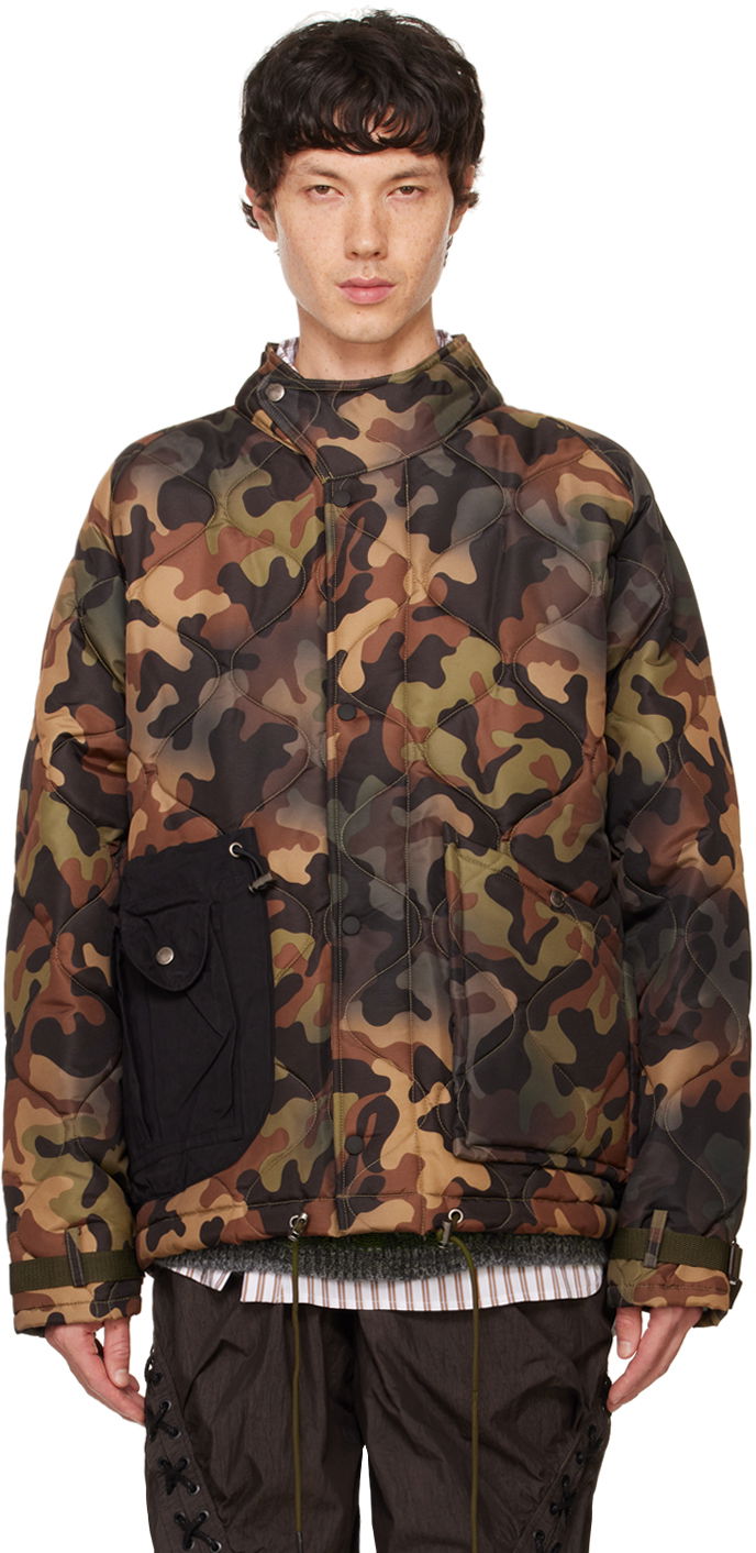 Takki Andersson Bell Green Multi-Pocket Camouflage Quilted Jacket Monivärinen | awa617m
