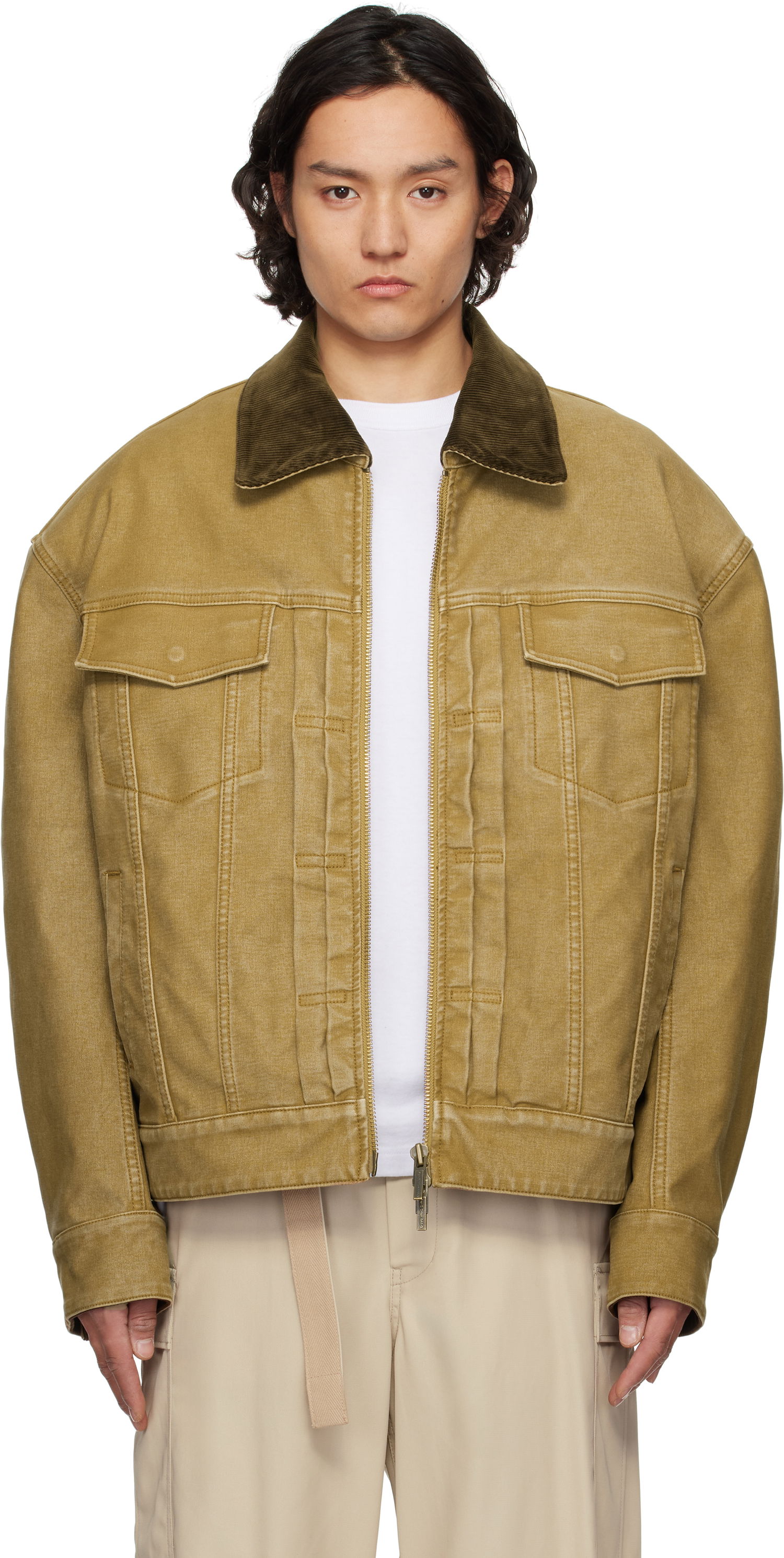 Takki Feng Chen Wang Feng Chen Wang Washed Canvas Workwear Jacket Keltainen | FUS19JK11, 0