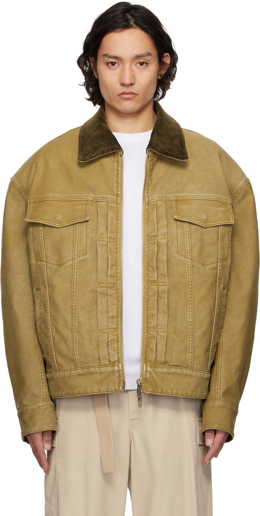 Takki Feng Chen Wang Feng Chen Wang Washed Canvas Workwear Jacket Keltainen | FUS19JK11