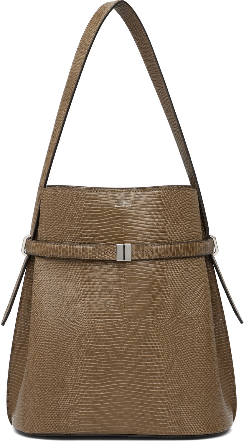 Käsilaukku TOTEME TOTEME Belted Lizard-Embossed Bucket Bag Ruskea | 251-WAL0048-LE0102
