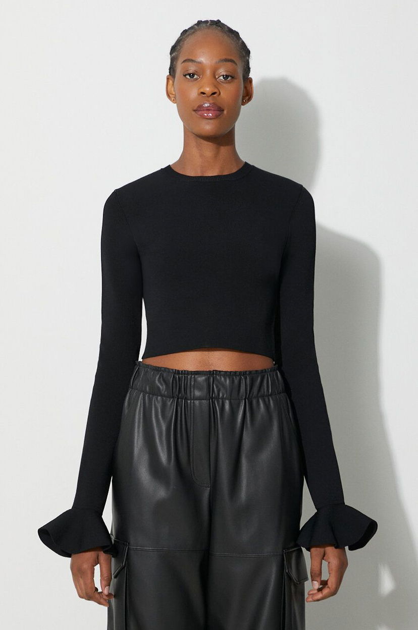 Crop top JW Anderson Long Sleeve Crop Top Musta | KW0949.YN0219