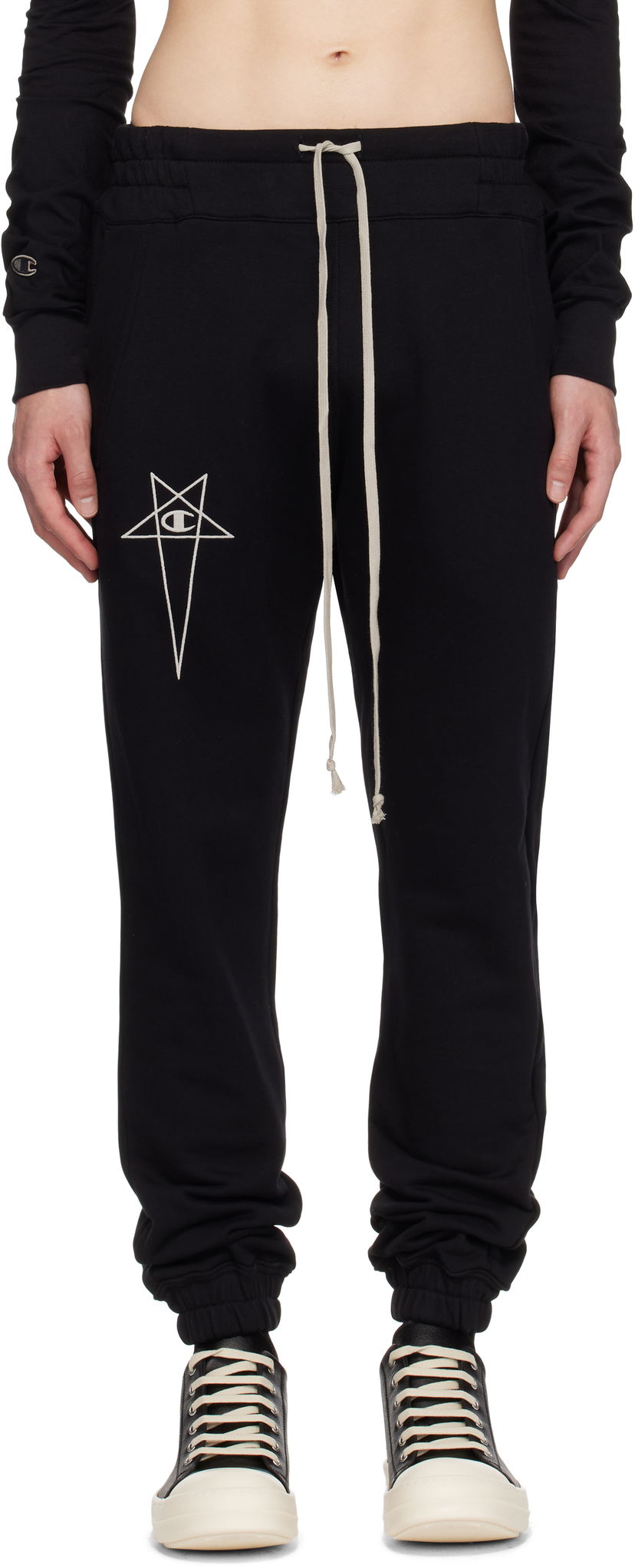 Verryttelyhousut Rick Owens Rick Owens Champion Edition Joggers Musta | CM01E1685 CHFE FELPA