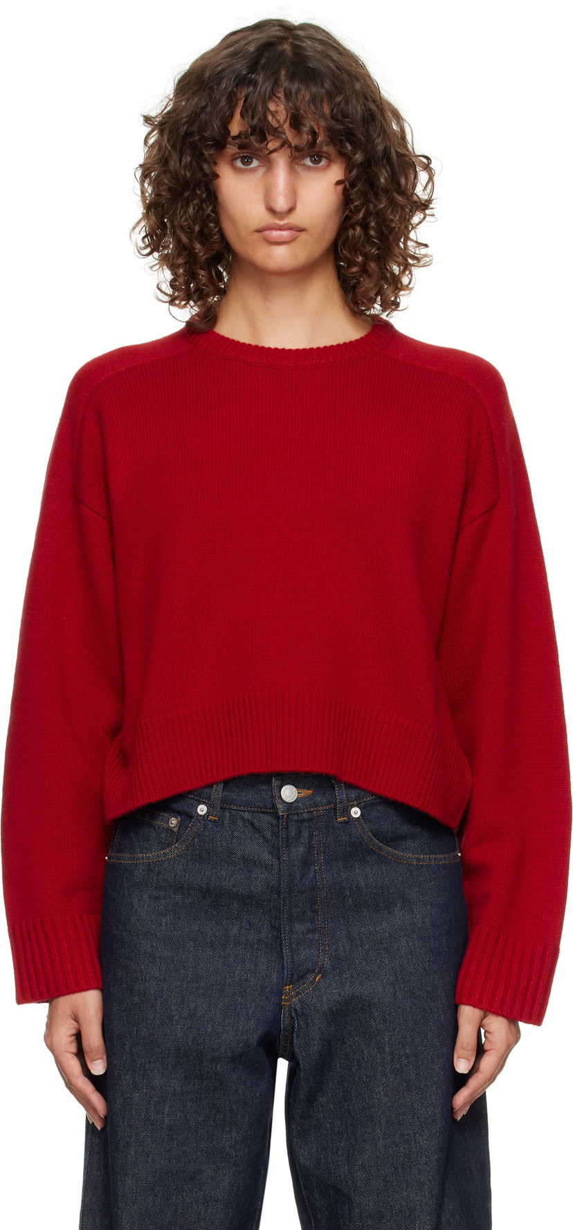 Villapaita Loulou de Saison Loulou de Saison Bruzzi LDS Boxy Cashmere Sweater Punainen | BRUZZI LDS