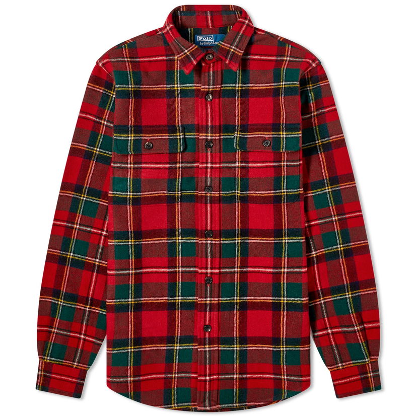 Paita Polo by Ralph Lauren Tartan Fleece Overshirt Punainen | 710881792002