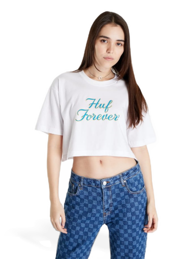 Crop top HUF Forever Crop Tee Valkoinen | WTS0048 WHITE