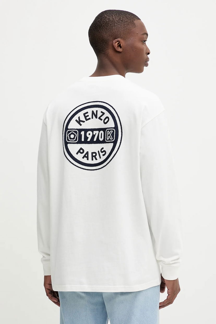 T-paita KENZO Kenzo Long Sleeve T-Shirt Valkoinen | FF65TL3504SI