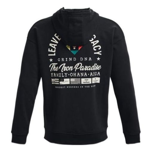 Huppari Under Armour Project Rock Men's Heavyweight Terry Full-Zip Hoodie Musta | 1377436-001