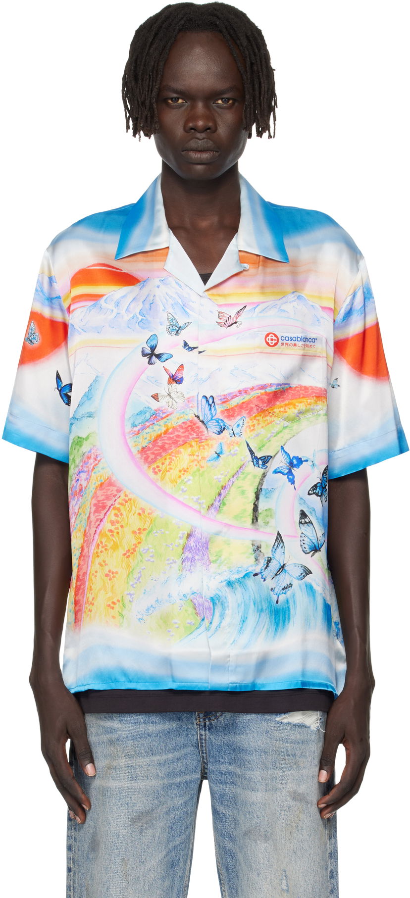 Paita Casablanca Casablanca Silk Butterfly Print Shirt Monivärinen | MPF25-SH-003-02