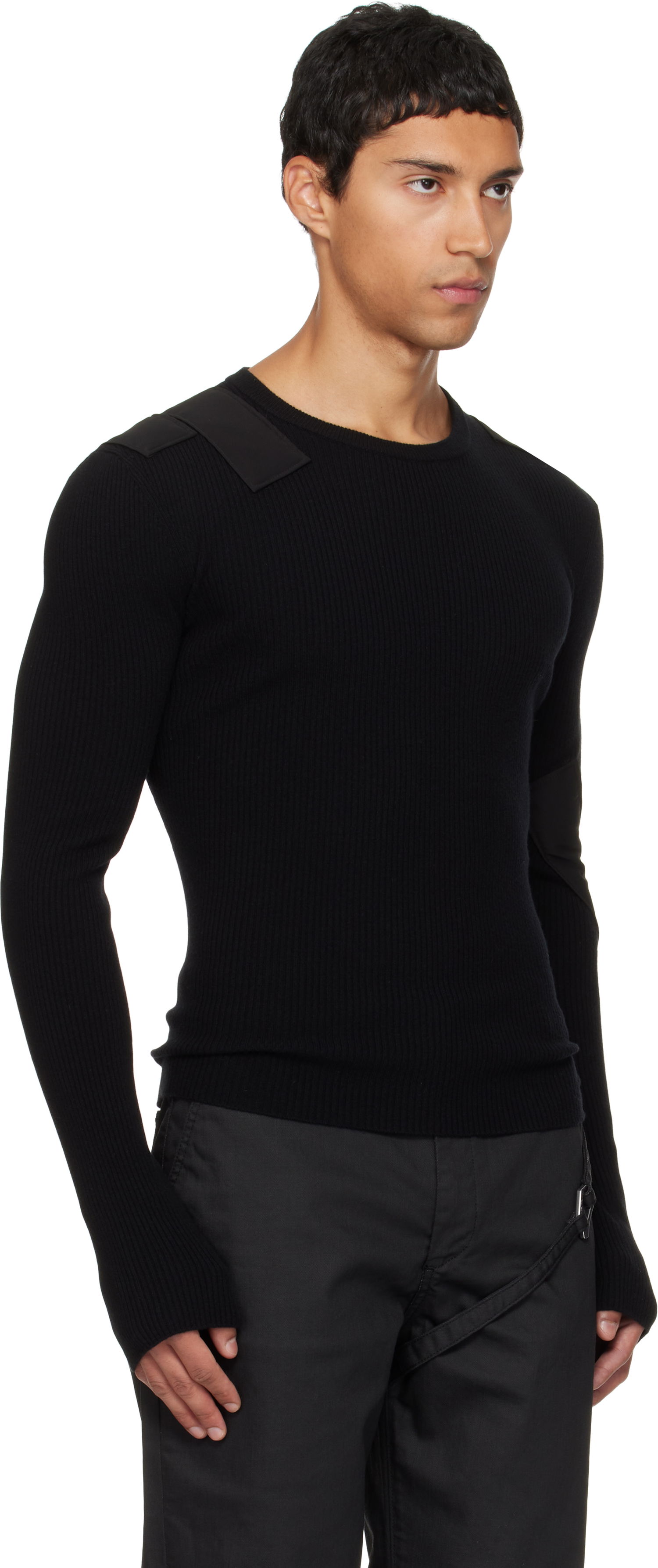 Villapaita HELIOT EMIL HELIOT EMIL Glare Knit Sweater Musta | AW25_M_07_080_BLK01, 1