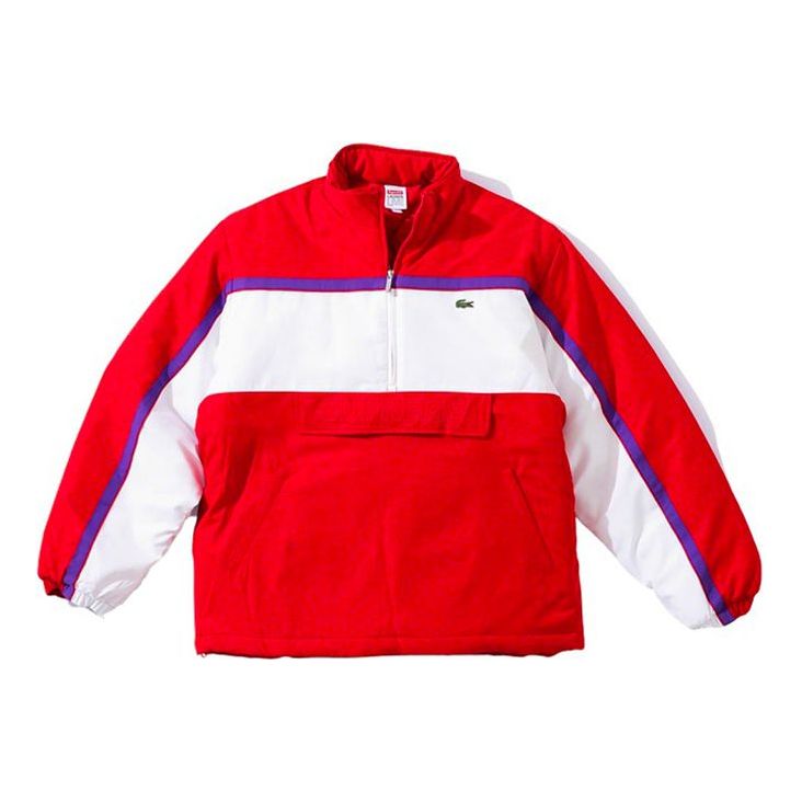 Tuulitakki Supreme Lacoste Half Zip Pullover Punainen | SUP-FW19-545