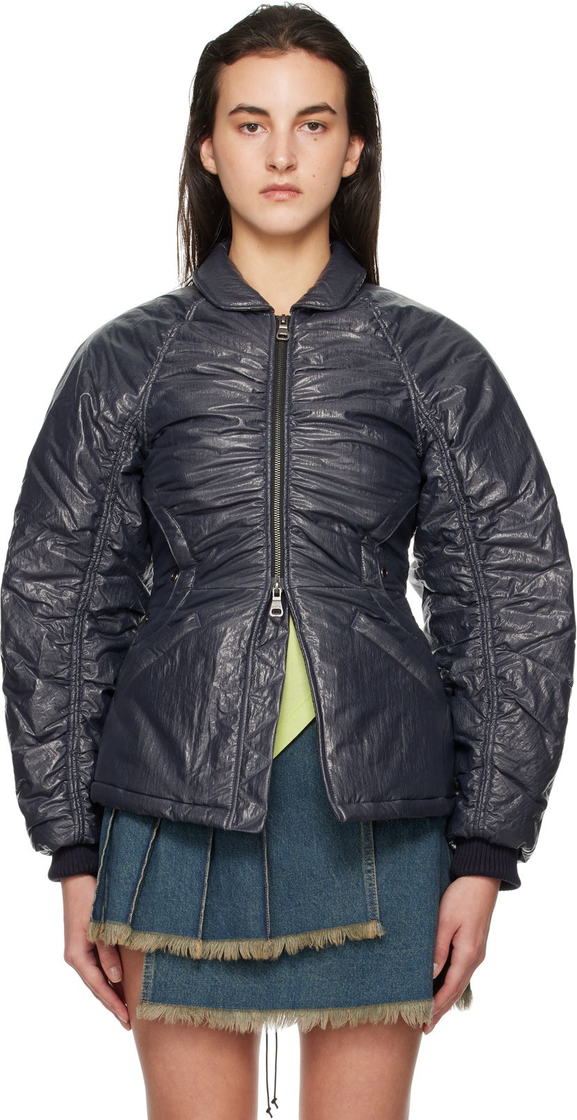 Puffer takki Andersson Bell Luna Back-Corset Bomber Jacket Sininen | awa655w