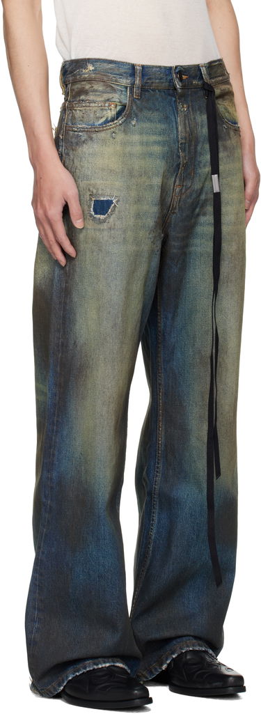 Jeans Ann Demeulemeester Ann Demeulemeester Dirtied Bootcut Jeans Sininen | B0013616-FA671-053, 1