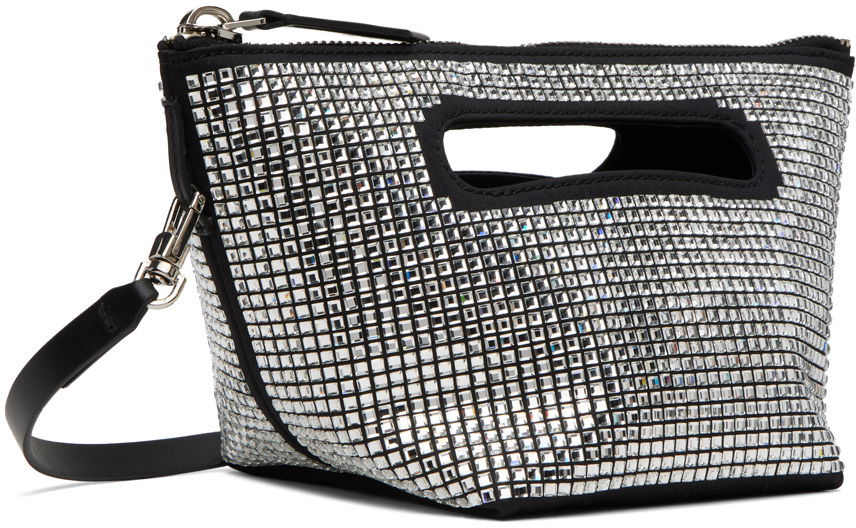 Käsilaukku The Attico The Attico Via dei Giardini 15 Crystal-Embellished Clutch Musta | 241WAH48 V015B, 1