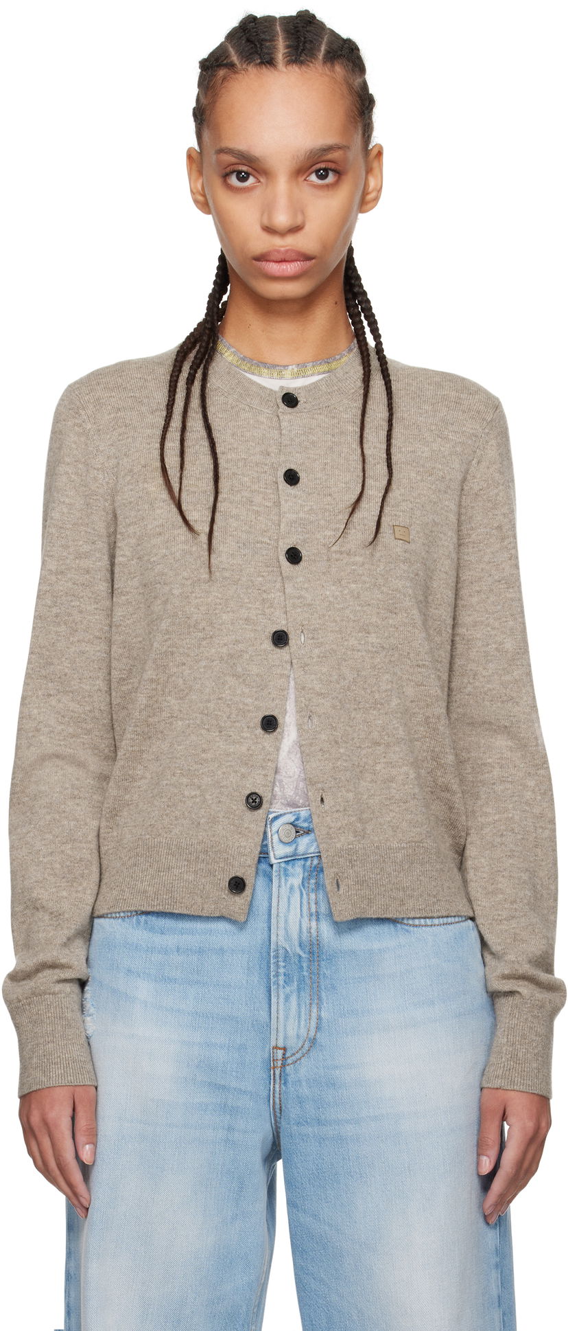 Villapaita Acne Studios Acne Studios Yak Wool Cardigan Beige | A60559-