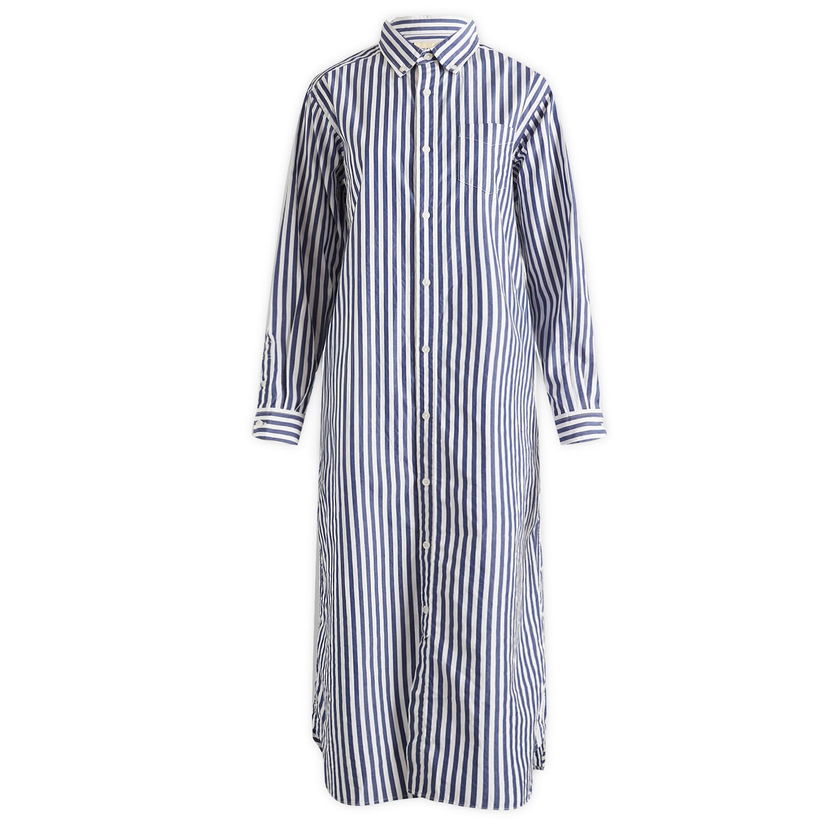 Paita BEAMS Beams Boy Stripe Maxi Shirt Dress Sininen | 13260115247-79