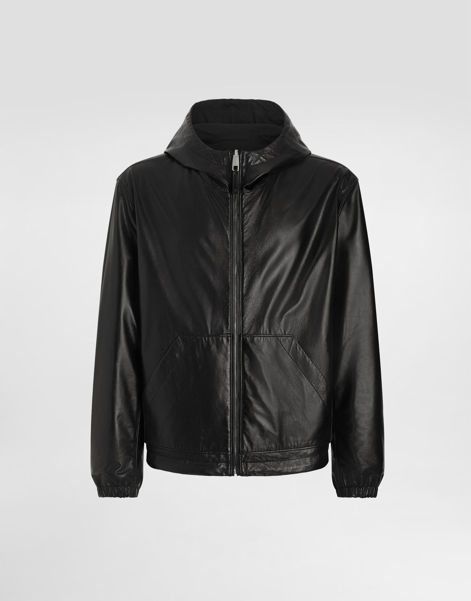 Takki Dolce & Gabbana Dolce & Gabbana Leather Jacket with Reversible Hood Musta | G9BKULGI909N0000, 0