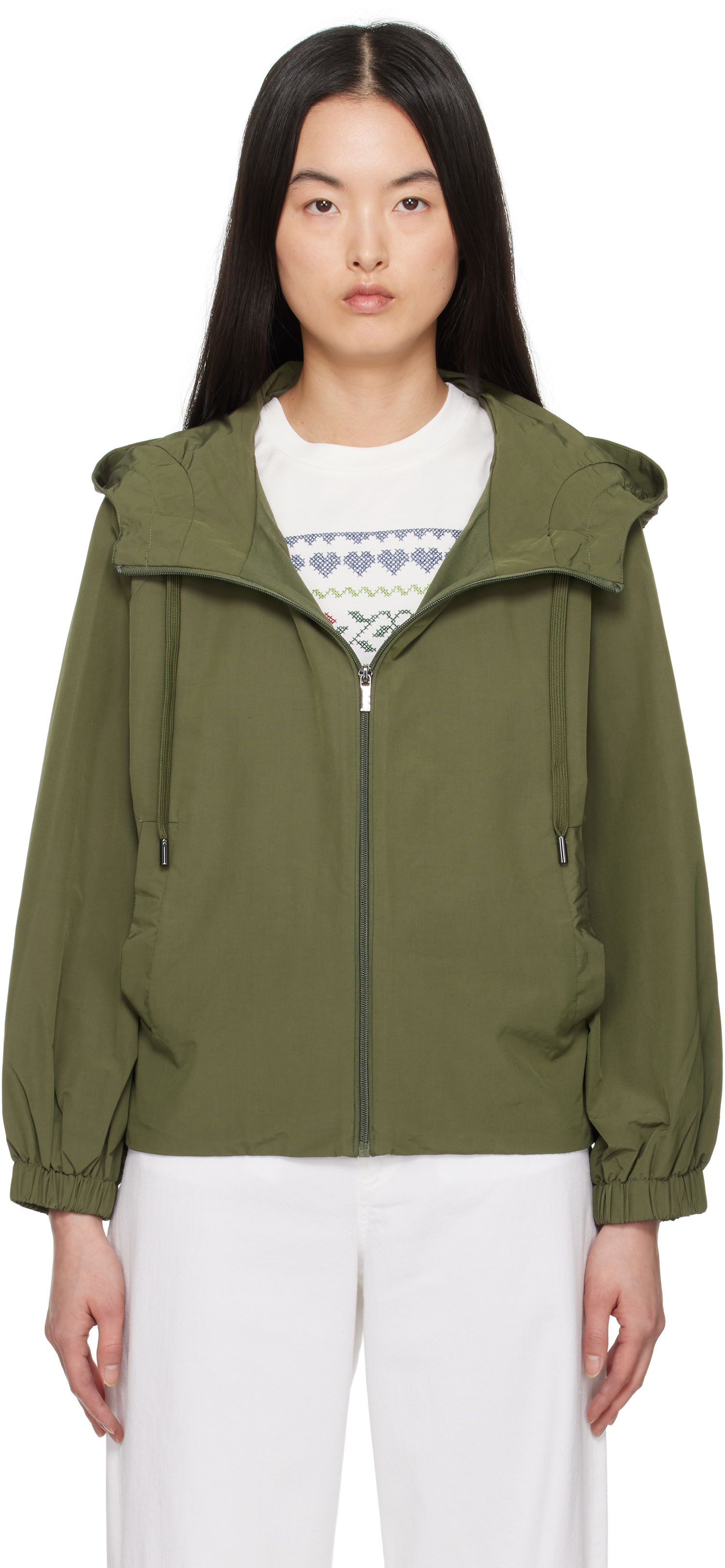 Tuulitakki Max Mara Weekend Max Mara Elis Hooded Jacket Vihreä | 2515021061600, 0