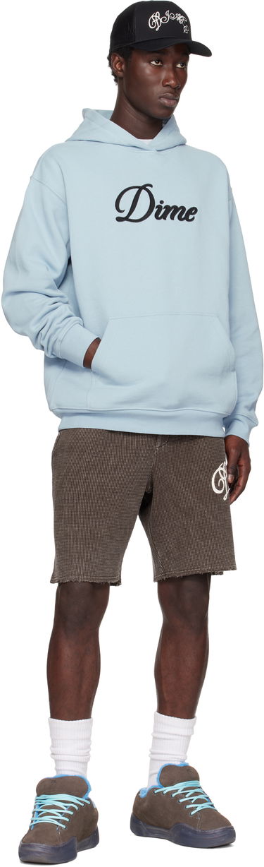 Huppari Dime Dime Cursive Fleece Hoodie Sininen | DIMESU2543BLU, 3