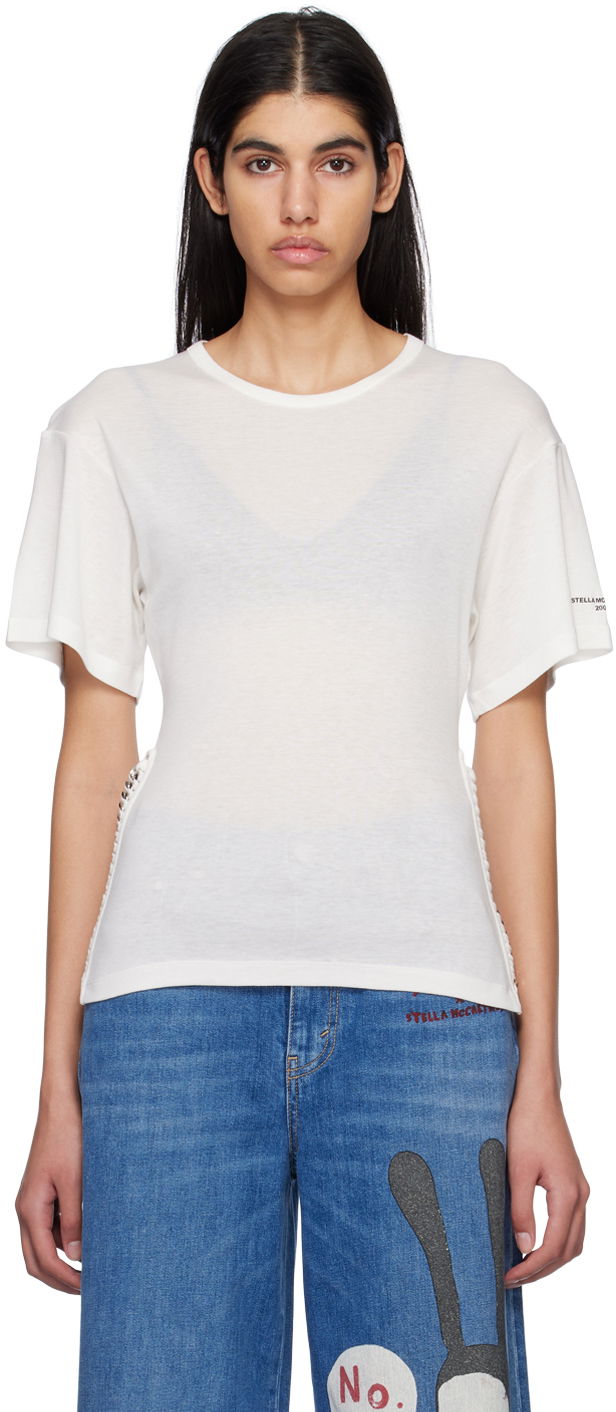 T-paita Stella McCartney Stella McCartney Chain T-Shirt Valkoinen | 6J01043SPX03
