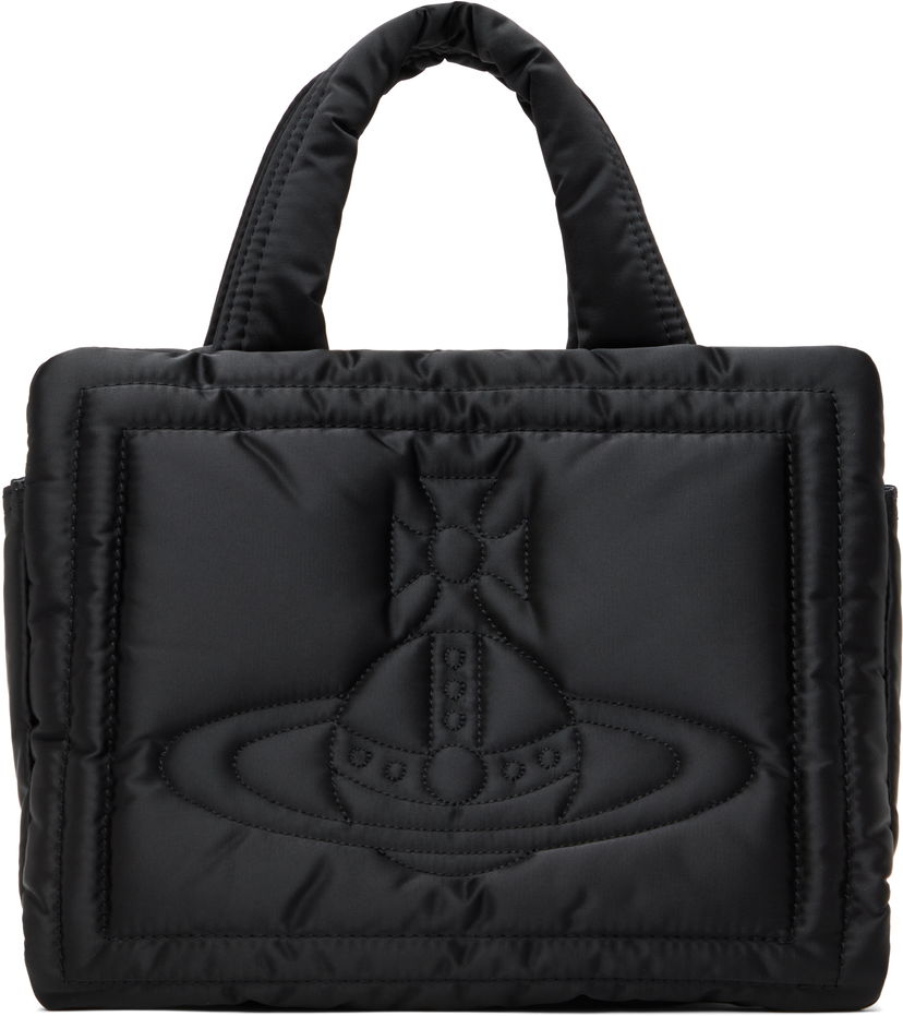 Kangaskassi Vivienne Westwood Small Quilted Orb Tote Bag Musta | 4D030003U-W011M-