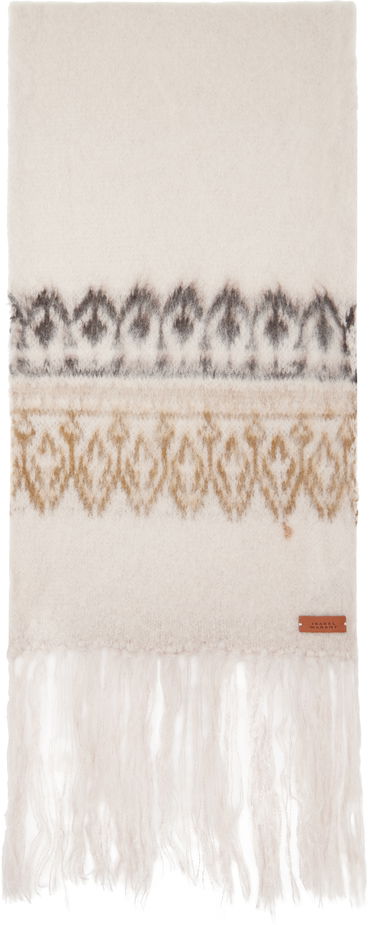 Huivi ISABEL MARANT Fringed Wool Scarf Beige | EC072MFA-B3L02A, 0