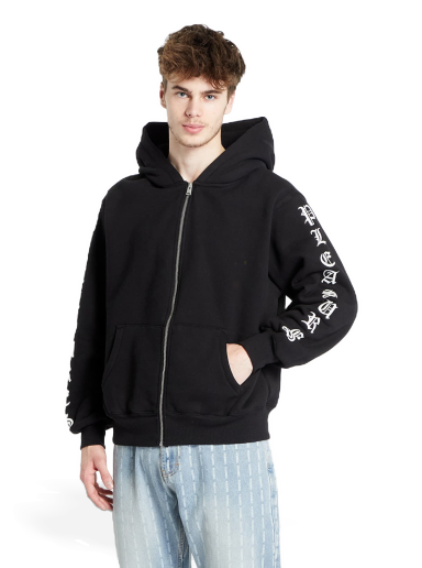 Huppari Pleasures Oe Zip Up Hoodie Musta | P23W038 BLACK