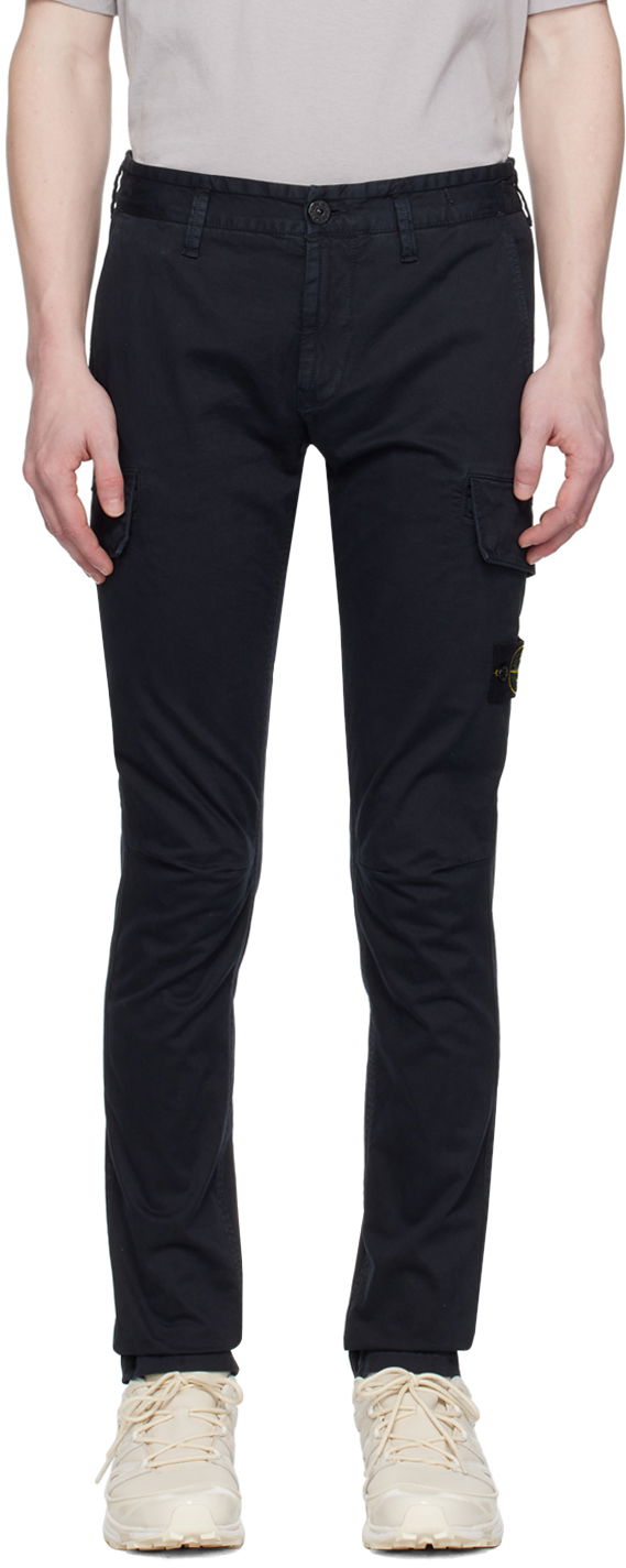 Cargo housut Stone Island Patch Cargo Pants Tummansininen | 801530604