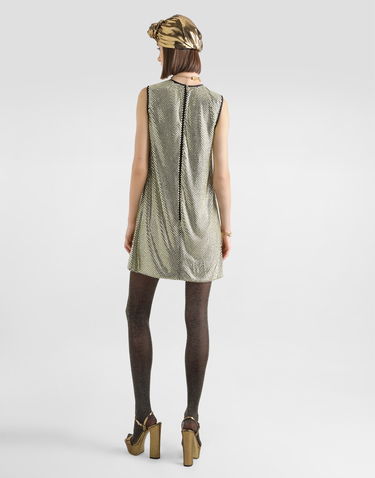 Mekko Dolce & Gabbana Crystal Mesh Dress Metallinen | F6TJMZFLSK3S0997, 2