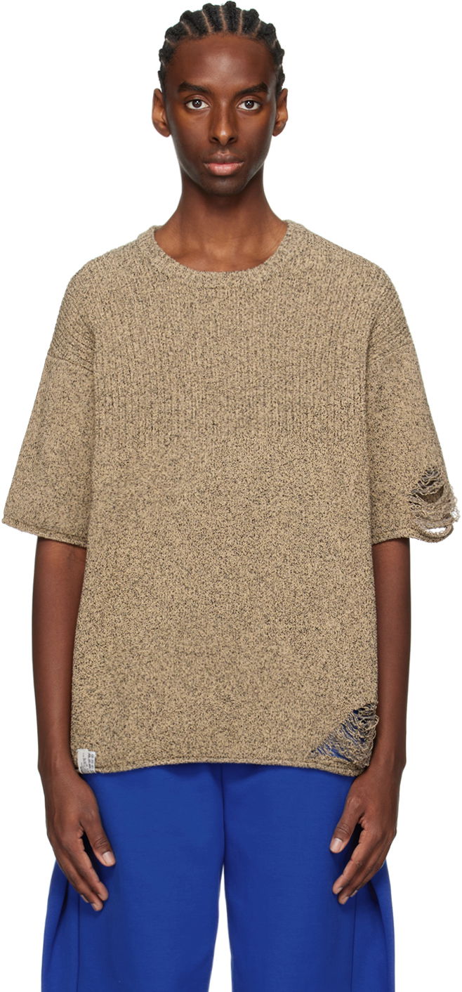 T-paita ADER ERROR Distressed T-Shirt Beige | BN01SSKT0501BG