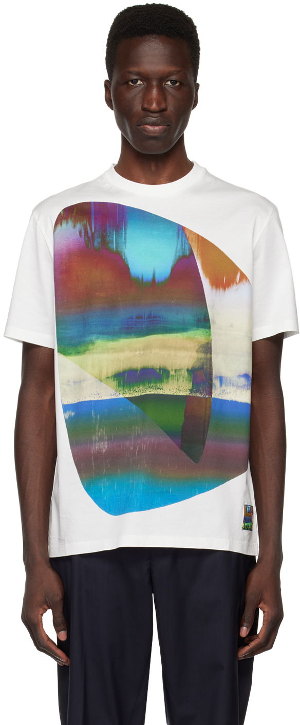 T-paita Paul Smith Paul Smith Abstract Geometric T-Shirt Valkoinen | M1R-919T-KP3663-01