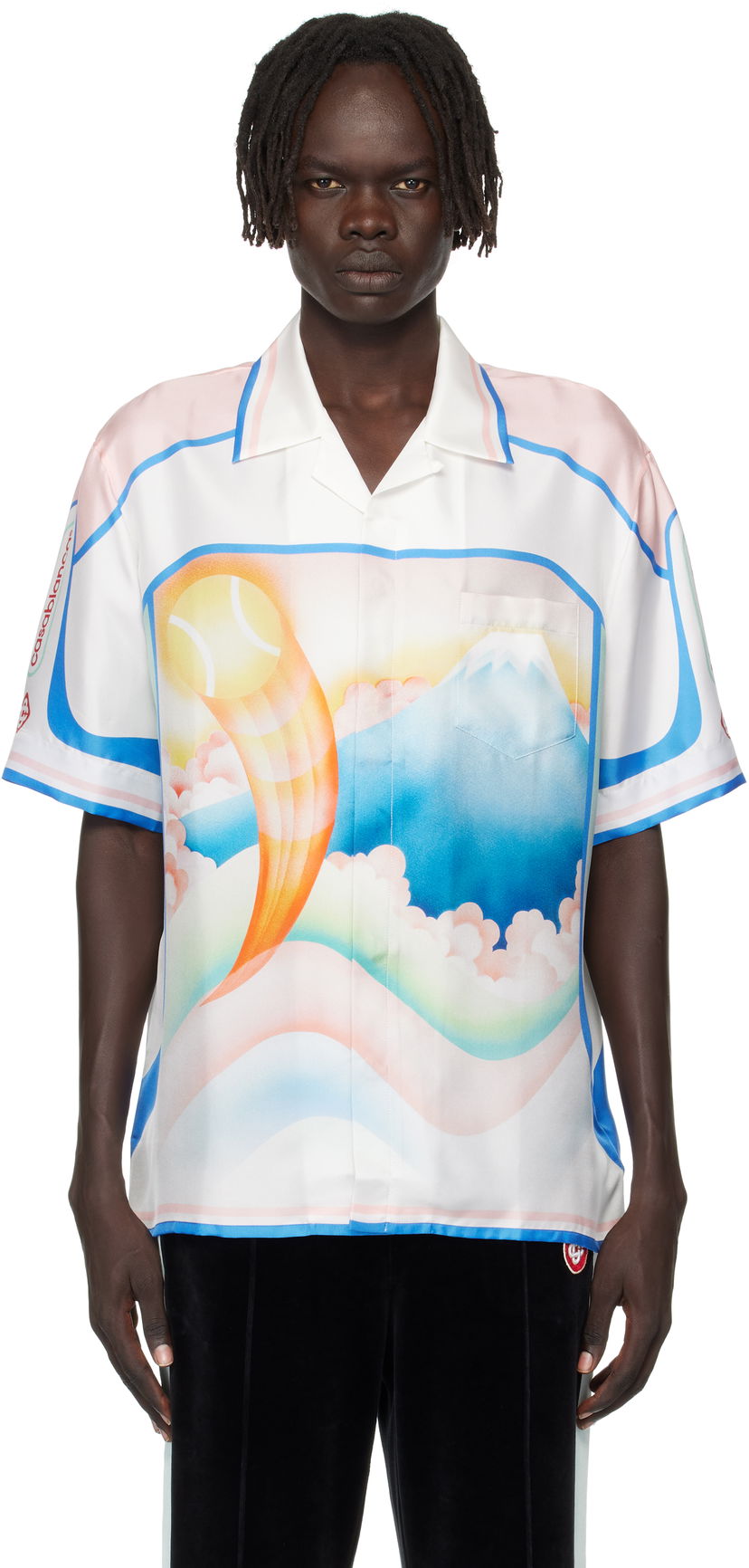 Paita Casablanca Casablanca Fuji Dream Silk Resort Shirt Valkoinen | MPF25-SH-003-03