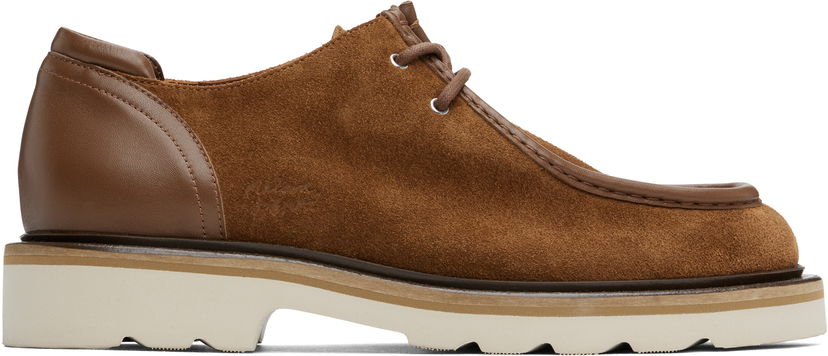 Tennarit ja kengät MAISON KITSUNÉ Suede Leather Derbys Ruskea | MM04302LS0001