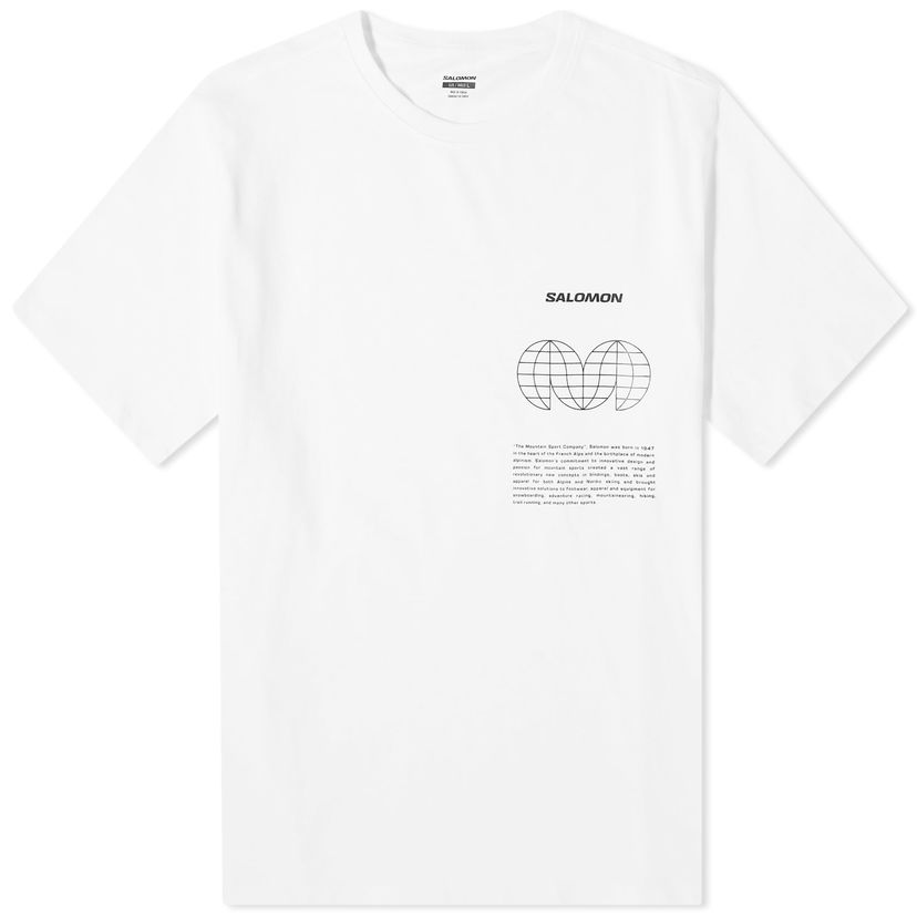 T-paita Salomon Men's Globe Graphic SS Tee White Valkoinen | LC2249100