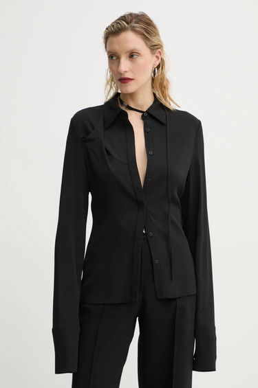 Paita HELIOT EMIL Heliot Emil Regular Fit Shirt with Classic Collar Musta | AW24.W.05.056.BLK01, 3