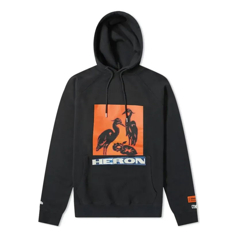 Huppari HERON PRESTON Heron Preston Pop Over Graphic Print Hoodie Musta | HMBB001F198080030488