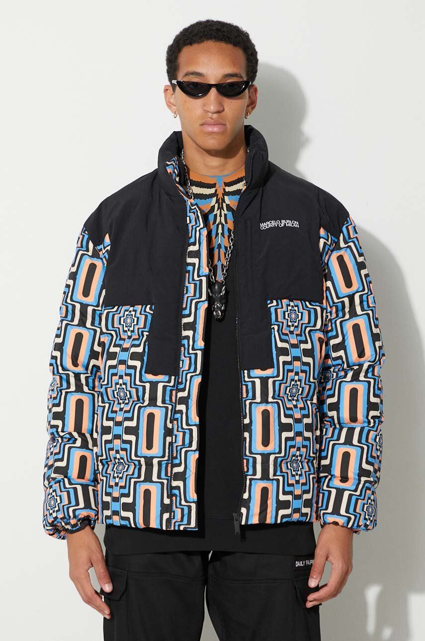 Puffer takki Marcelo Burlon Optical Cross Block Puffer Jacket Musta | CMEJ001F23FAB0023310, 0