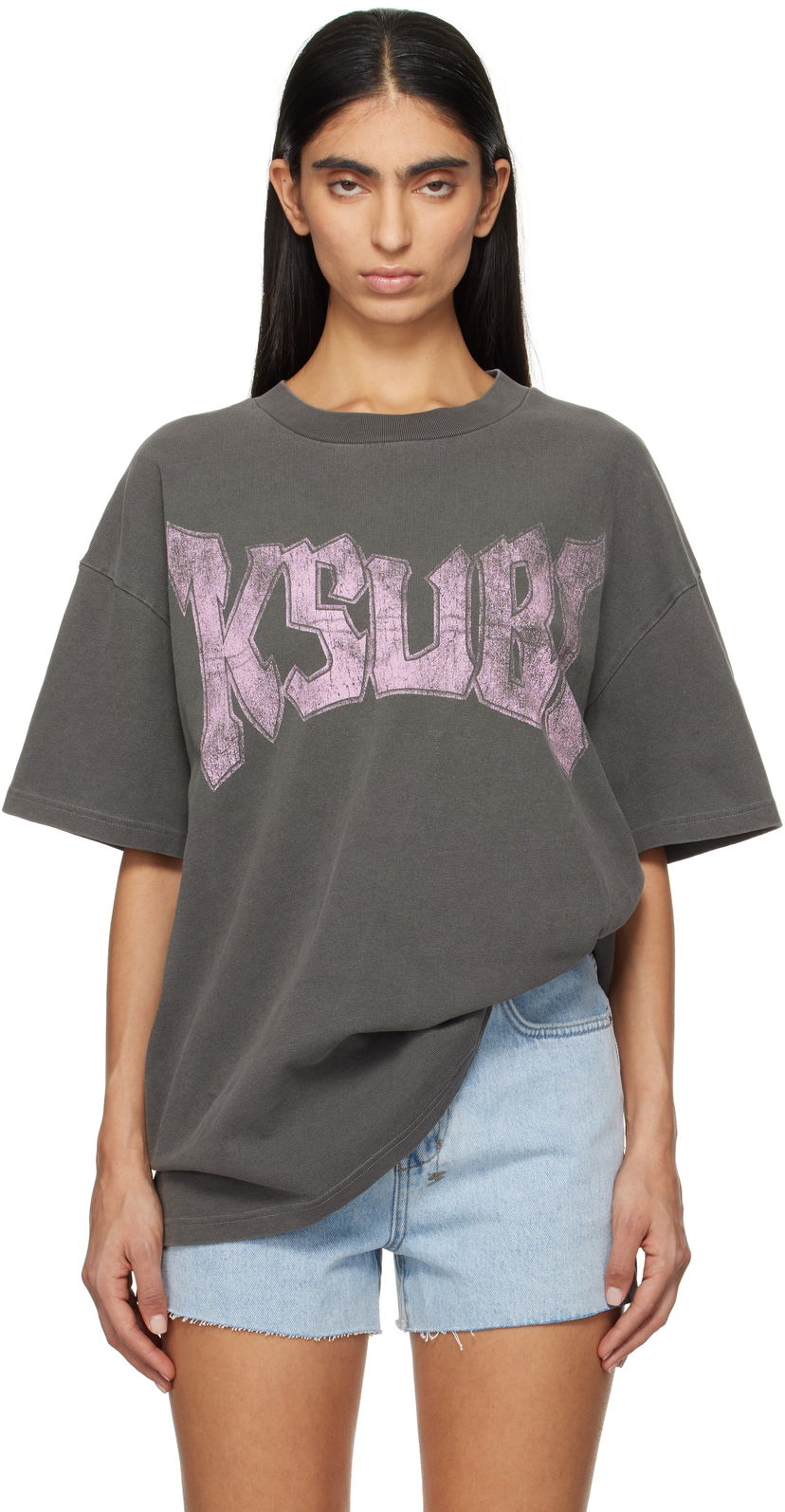 T-paita Ksubi World Tour Boyfriend Graphic T-Shirt Harmaa | WPS25TE004