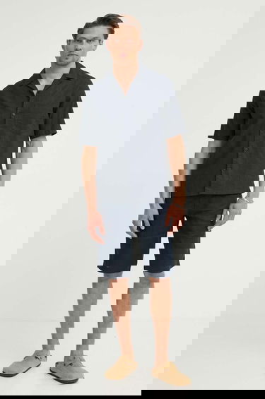 Paita Samsoe Samsoe Samsoe Samsoe SAOSCAR Linen Blend Resort Shirt Tummansininen | M24200074, 1