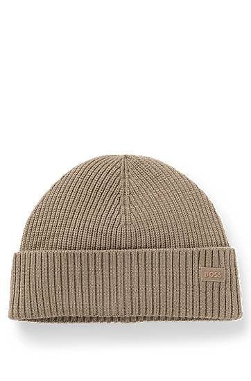 Pipo BOSS Fisherman-style beanie in a wool blend Beige | 50551019, 0
