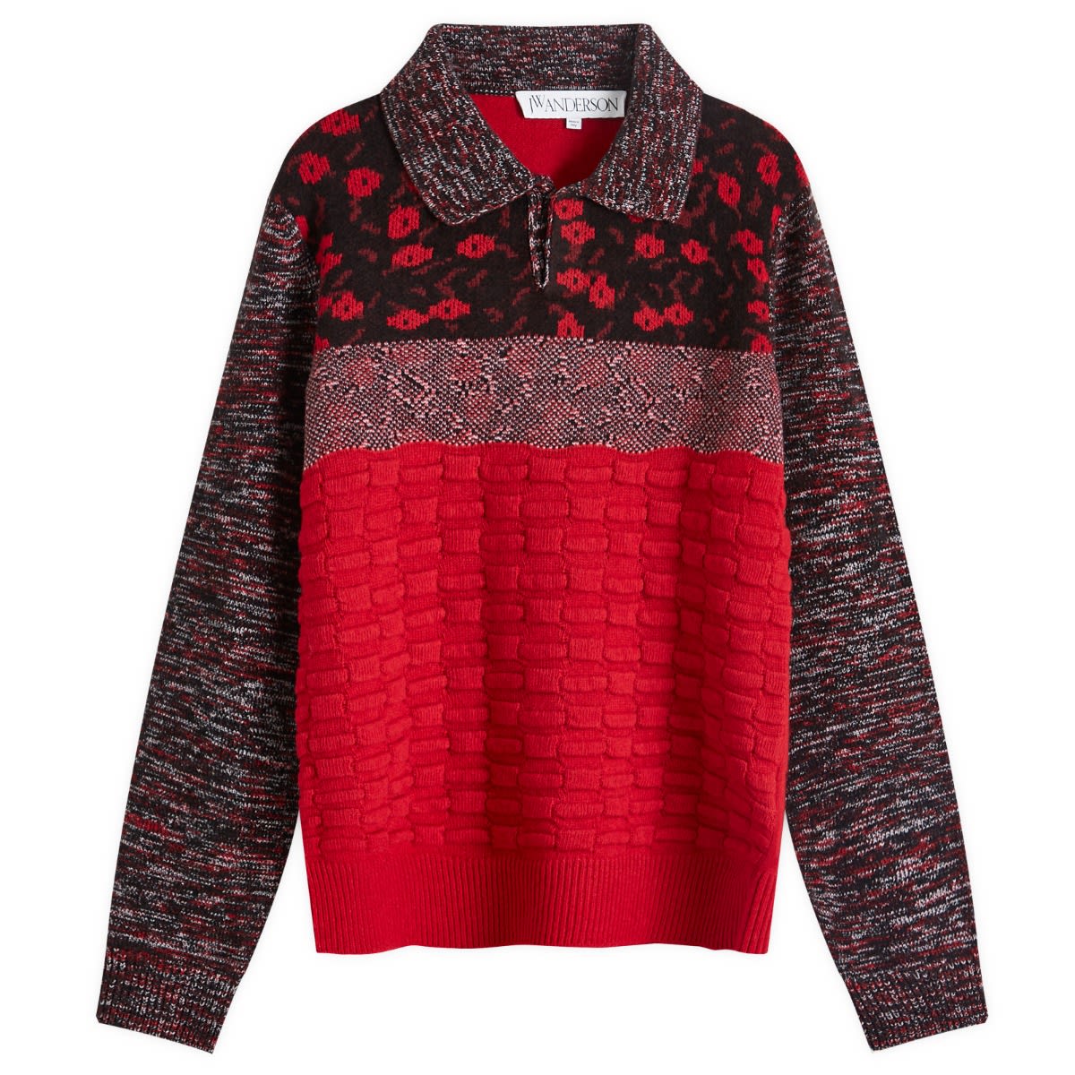 Villapaita JW Anderson Multi Stitch Polo Punainen | KW1231-YN0357-417, 0