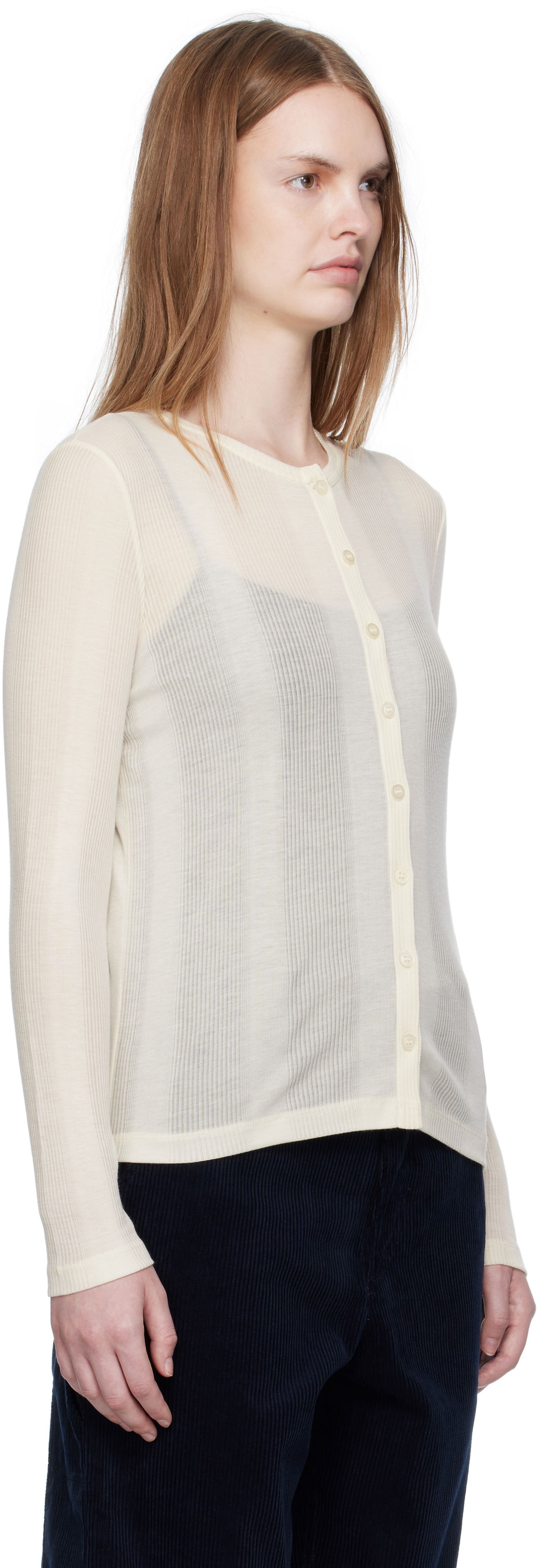 Villapaita A.P.C. A.P.C. Lorie Button Cardigan Beige | LYAAW-F22331, 1