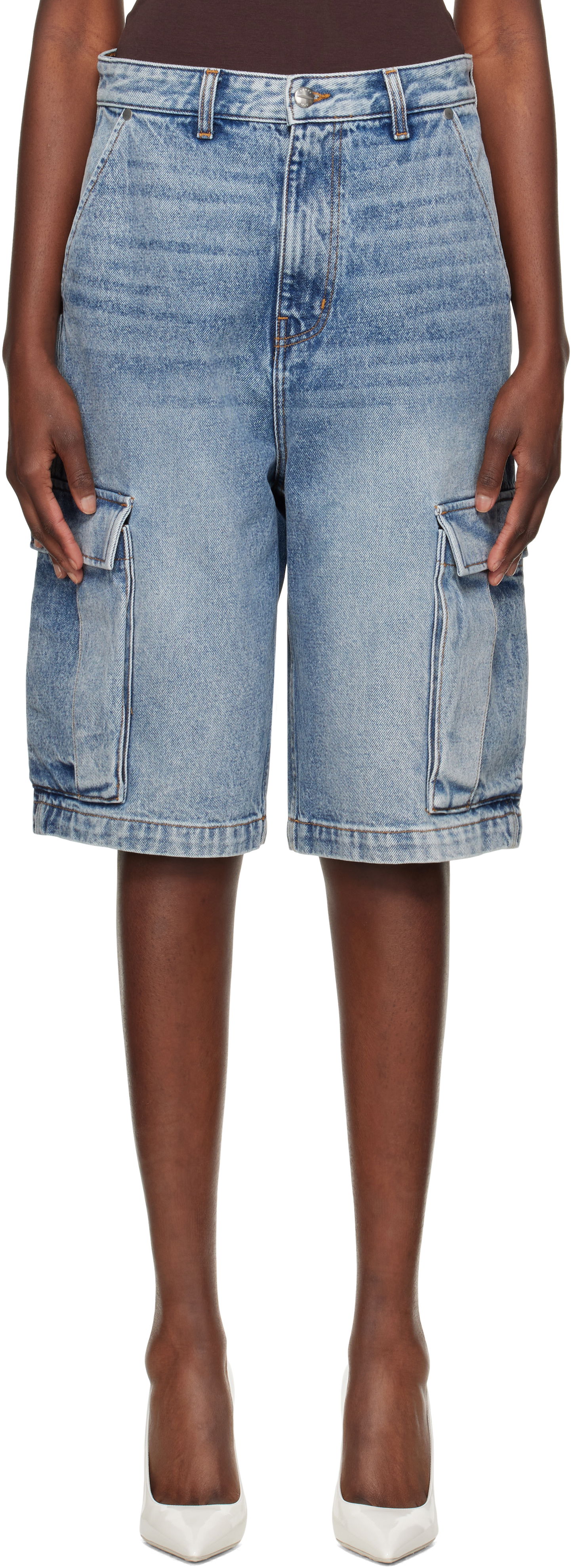 Shortsit Rhude Rhude Baggy Denim Cargo Shorts Sininen | RHPS25SH05012, 0