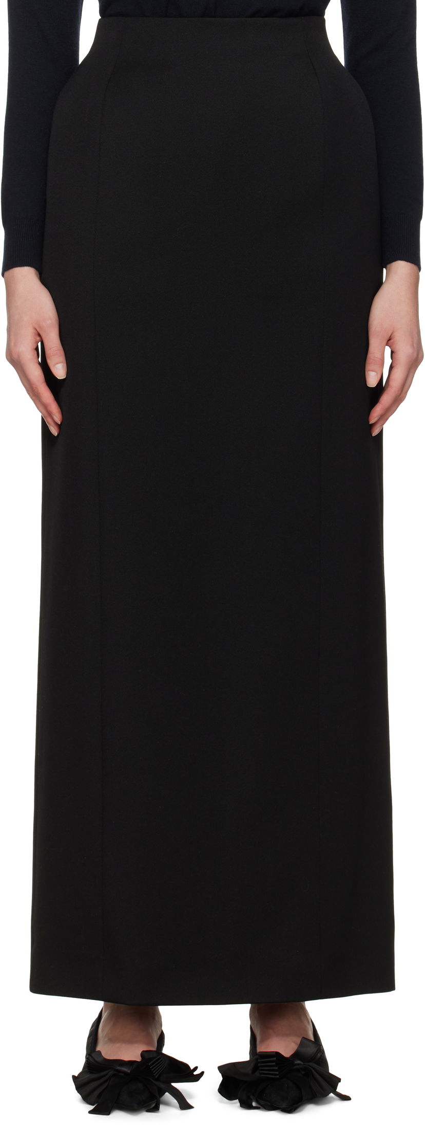 Hame Balenciaga Balenciaga Hourglass Maxi Skirt Musta | 814081 TPT24