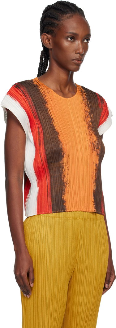 T-paita Pleats Please Issey Miyake PLEATS PLEASE ISSEY MIYAKE Pleated Short Sleeve Brushstroke Top Monivärinen | PP58JK672, 1