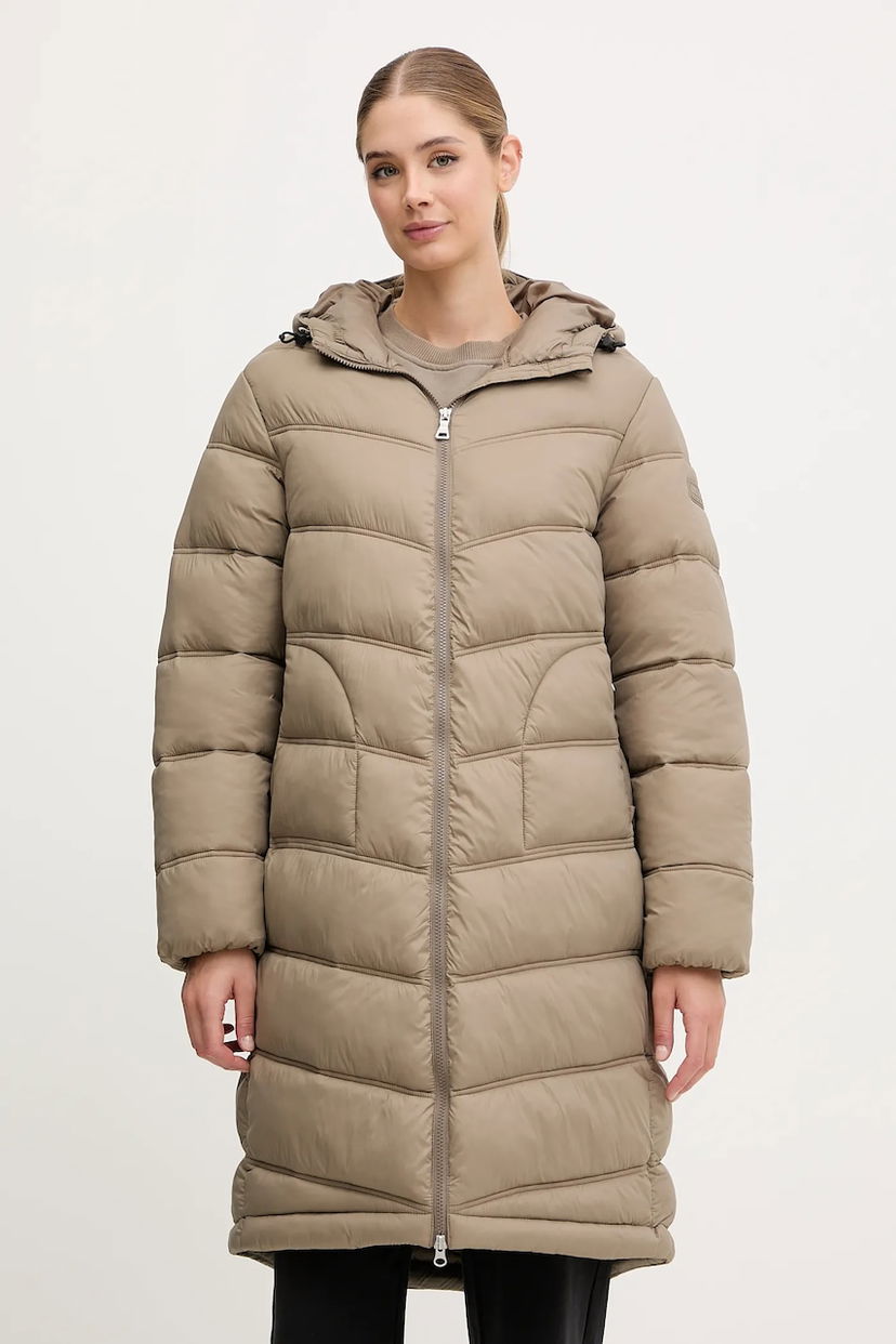 Puffer takki Napapijri Napapijri A-Ega Winter Hooded Puffer Coat Beige | NP0A88XFN1T1
