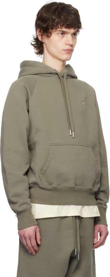 Huppari AMI AMI Paris Ami de Coeur Cotton Hoodie Vihreä | USW274.747, 1